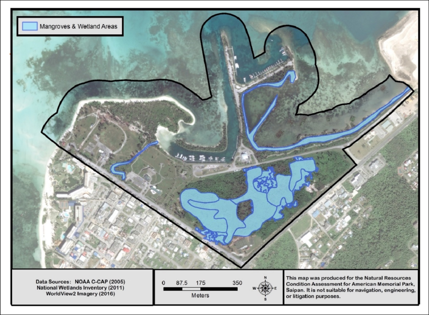 THE ROLE OF MANGROVES AT AMERICAN - Map Of American Memorial Park Wetlands And Mangroves Ecological Zone Within Park Boundary 